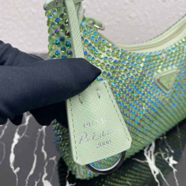 Pra*a satin mini-bag with artificial crystals