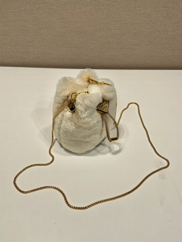 Pra*a  shearling bucket bag