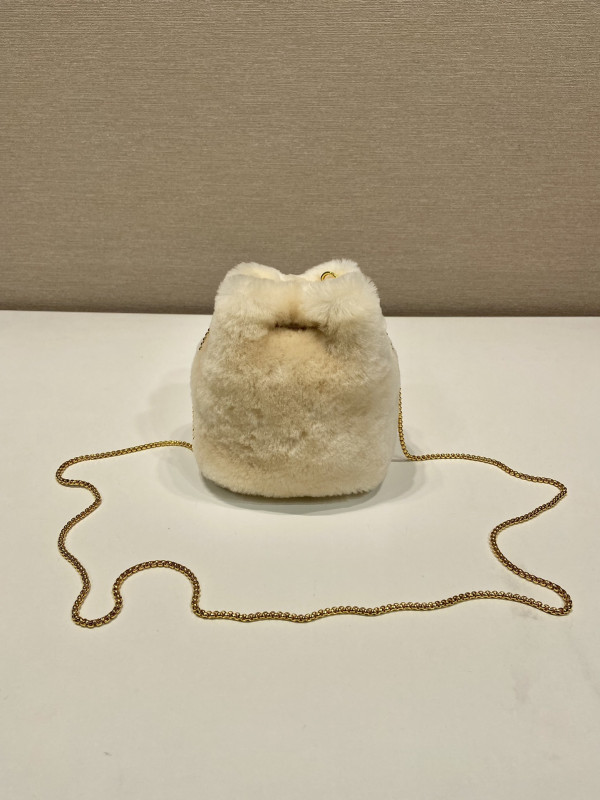 Pra*a  shearling bucket bag
