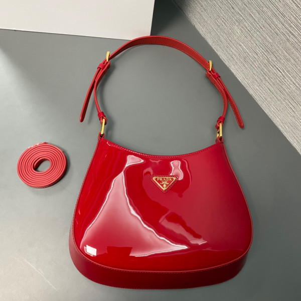 Pra*a cleo satin bag with appliqués-22x18.5x4.5cm