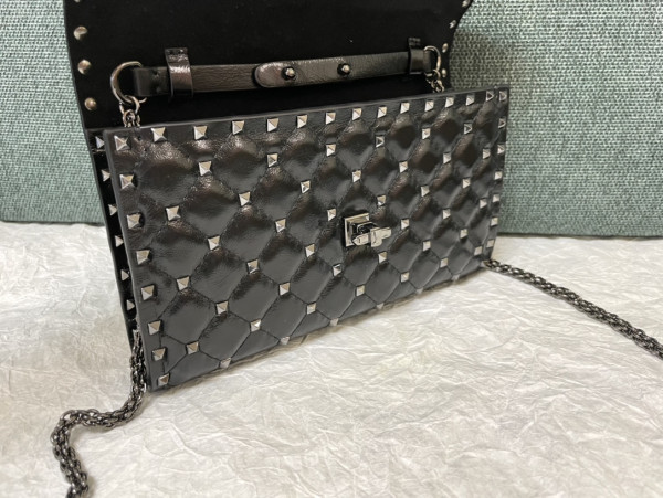 Valentino Rockstud Spike Nappa Leather Crossbody Clutch Bag
