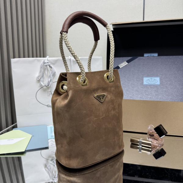 Pra*a mariner small suede bucket bag